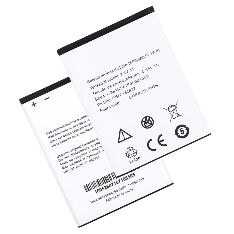 3.8V 1600mAh Li3816T43P3h604550 battery For ZTE Blade A410 phone Replacement Batteries Bateria | Мобильные телефоны и