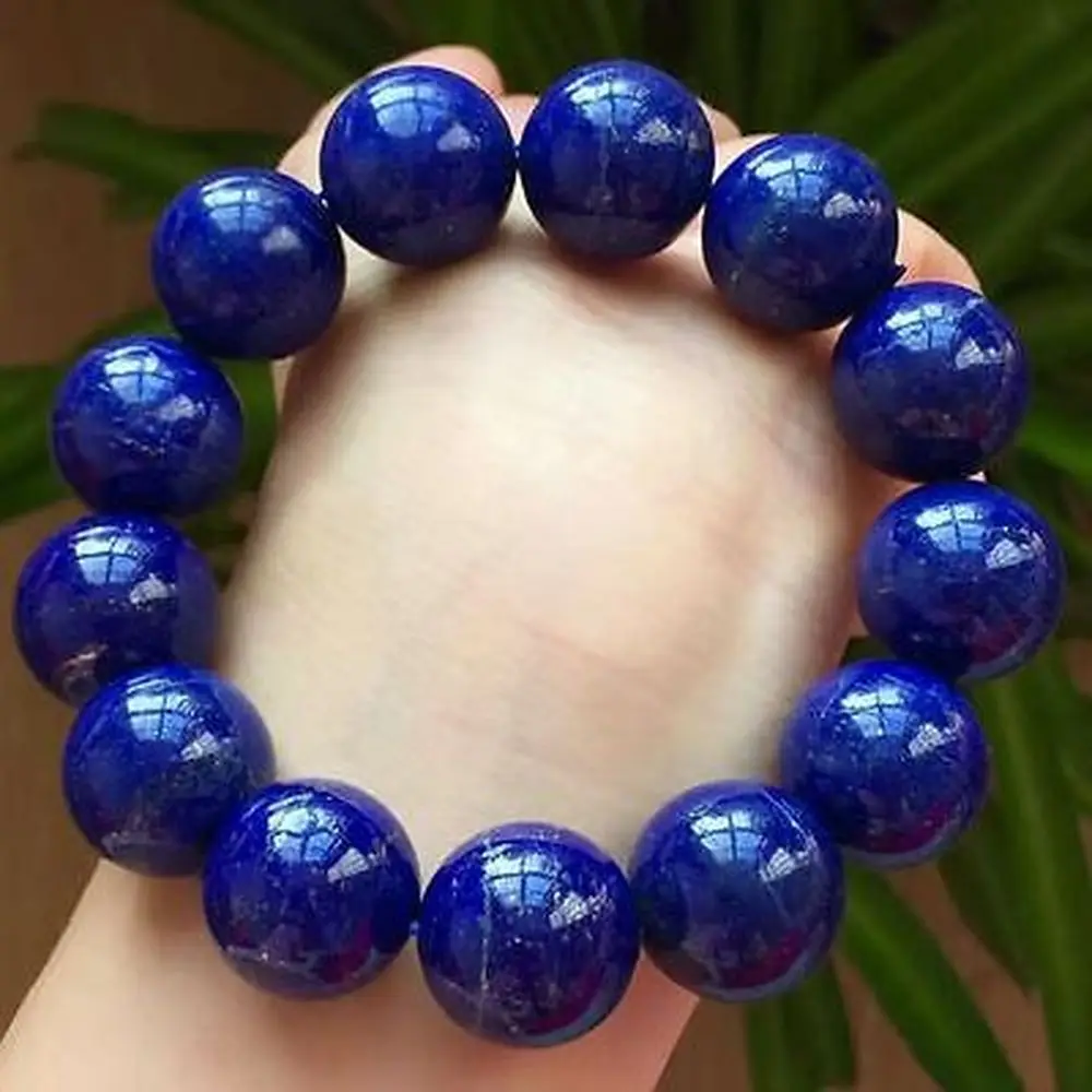 

100% 18mm Genuine Natural Royal Blue Lapis Lazuli Gemstone Round Beads Bracelet AAAAA For Woman Man Healing Stone Bracelets