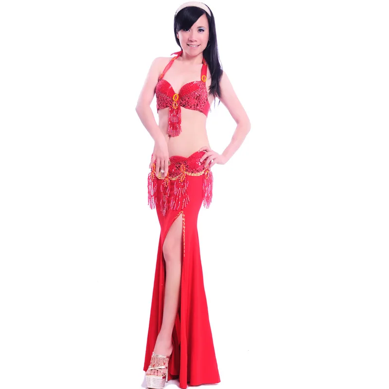 Костюм для профессионального танца живота 2 шт. бюстгальтер с поясом 34b/c 36b/c 38b/c 8