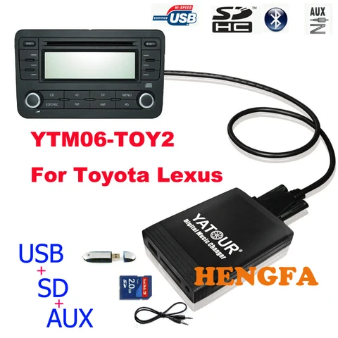 Автомобильный цифровой музыкальный плеер Yatour, USB MP3 AUX адаптер для 2005-2012 Toyota / Lexus/Scion, маленький 6 + 6-контактный автомобильный аудио-радиоприемник