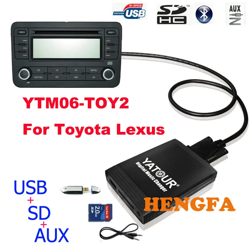 Автомобильный цифровой музыкальный плеер Yatour USB MP3 AUX адаптер для 2005 2012 Toyota / Lexus/Scion
