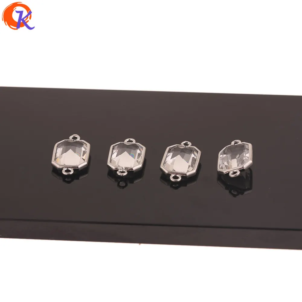 

Cordial Design 50Pcs 12*22MM Jewelry Accessories/Crystal Earring Connector/Rhodium/DIY Jewelry Making/Hand Made/Earring Findings