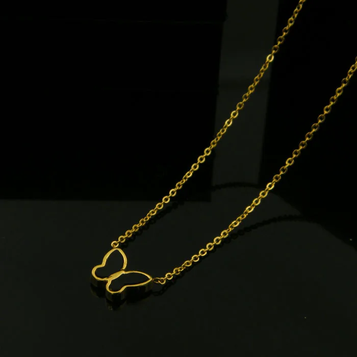 Я ХОЧУ Роскошь Розовое Золото Бабочка Ожерелье Черный/Белый Корпус Titanium Стали