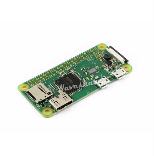 Набор для базовой разработки Raspberry Pi Zero W, включающий Micro SD карту, адаптер питания, 2,13-дюймовую электронную бумагу HAT и компоненты.