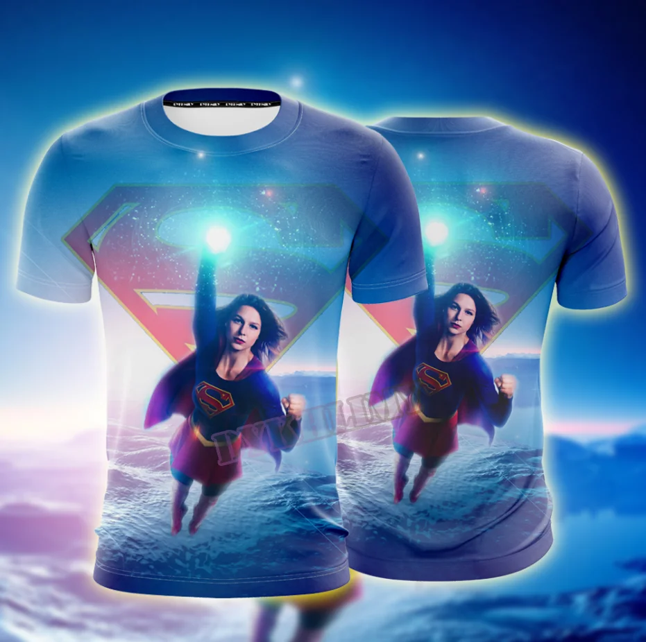 Dykhmily Supergirl Новое поступление мужская и женская красивая уличная футболка с