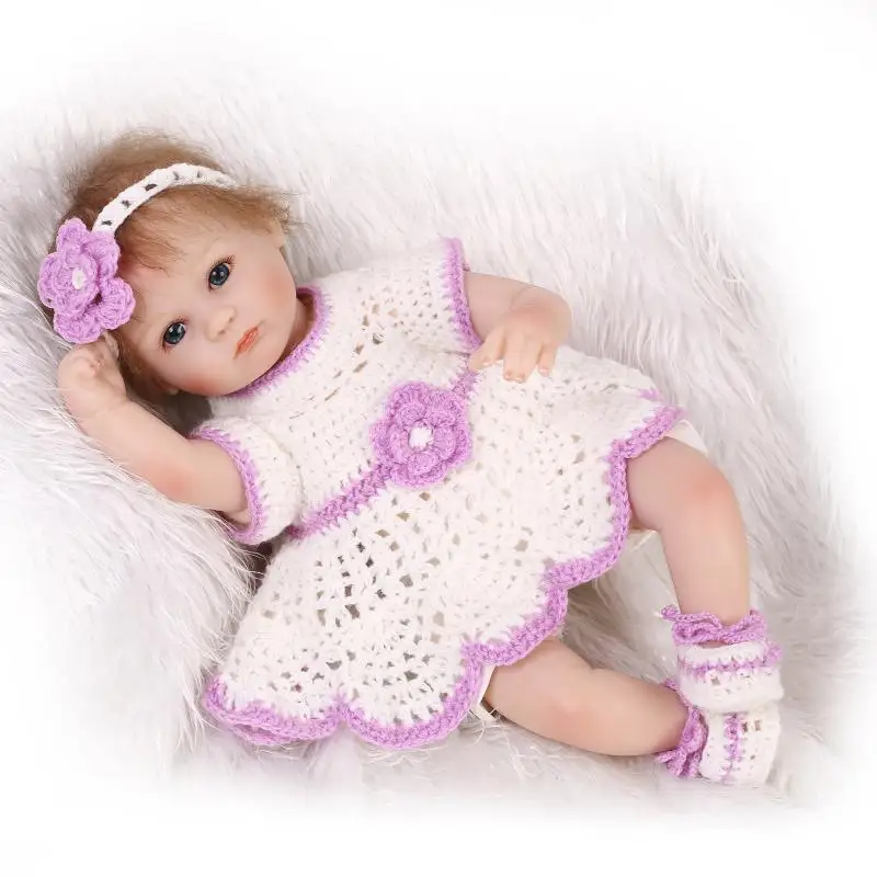 Кукла reborn для девочек bebes мягкая силиконовая кукла 3/4 с синими глазами