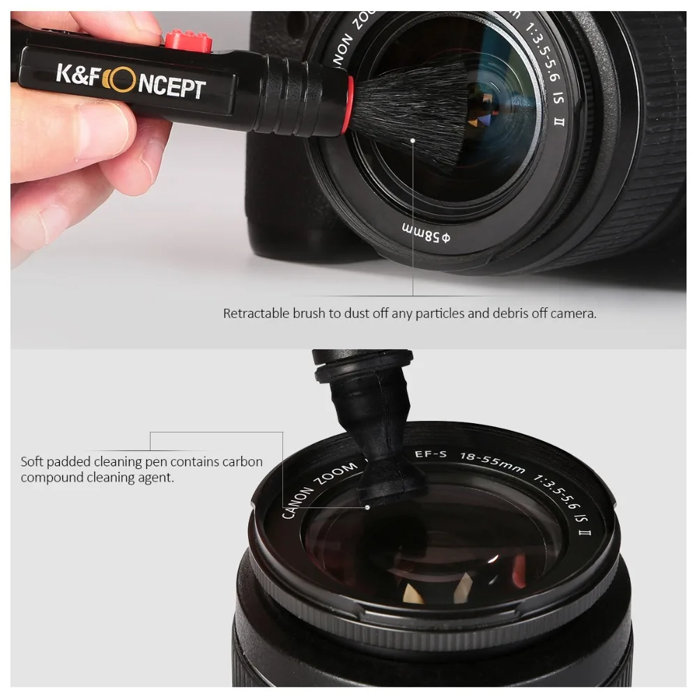 Набор для чистки камеры K & F CONCEPT 7 в 1 безворсовые салфетки и воздуходувка Canon Nikon Sony