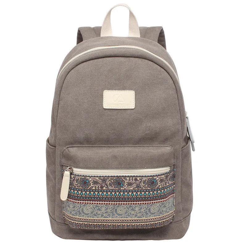 

Top Quality Canvas Women Backpack Casual College Bookbag Female Retro Stylish Daily Travel Laptop Backpacks Bag 2 Sizes Mochila