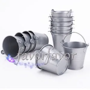 Бесплатная доставка 70 шт. серебряное мини-ведро принадлежности для свадебной