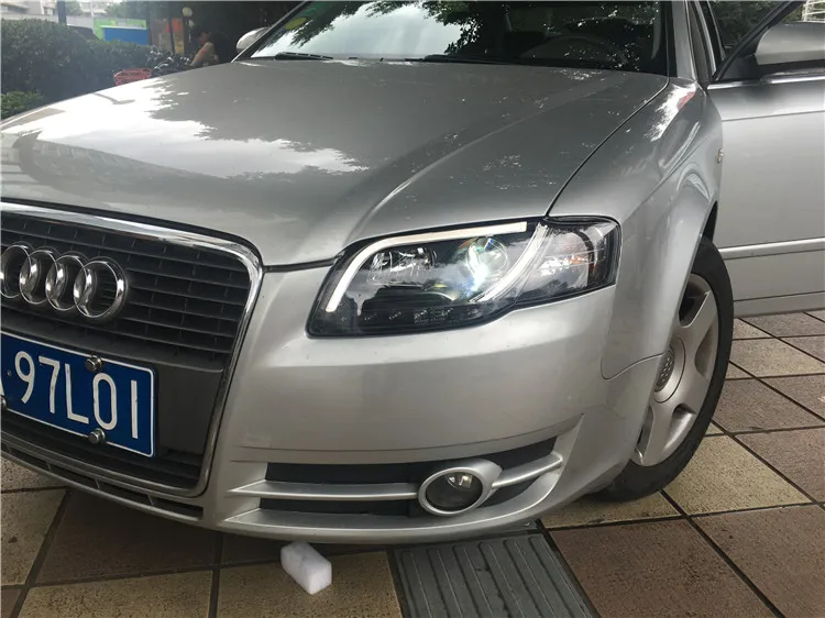 Автомобильный Стайлинг для Audi A4 B7 фары 2005-2008 A4 B7 светодиодный фары DRL Объектив Двойной Луч H7 спрятал bi Xenon объектива