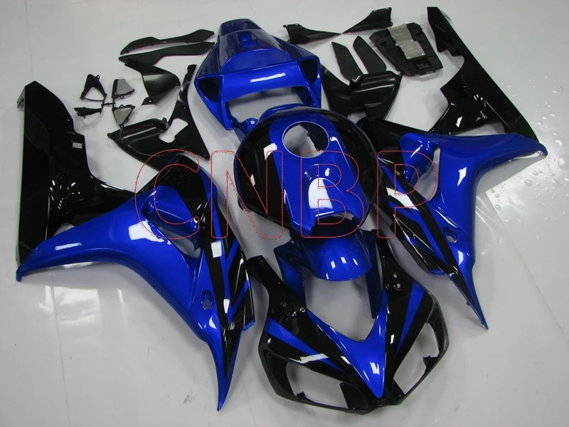 Набор для всего тела CBR 1000 RR 2006-2007 черно-голубые Обтекатели CBR 1000 RR 2006 Пластик Обтекатели CBR 1000 RR 2007 без краски