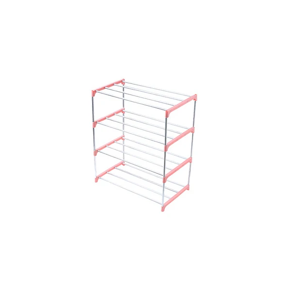 L Pink Съемный DIY из нержавеющей стали обувь тапочки полка стойки держатели полки хранения слоев организации аксессуары и принадлежности для дома - Цвет: L Pink