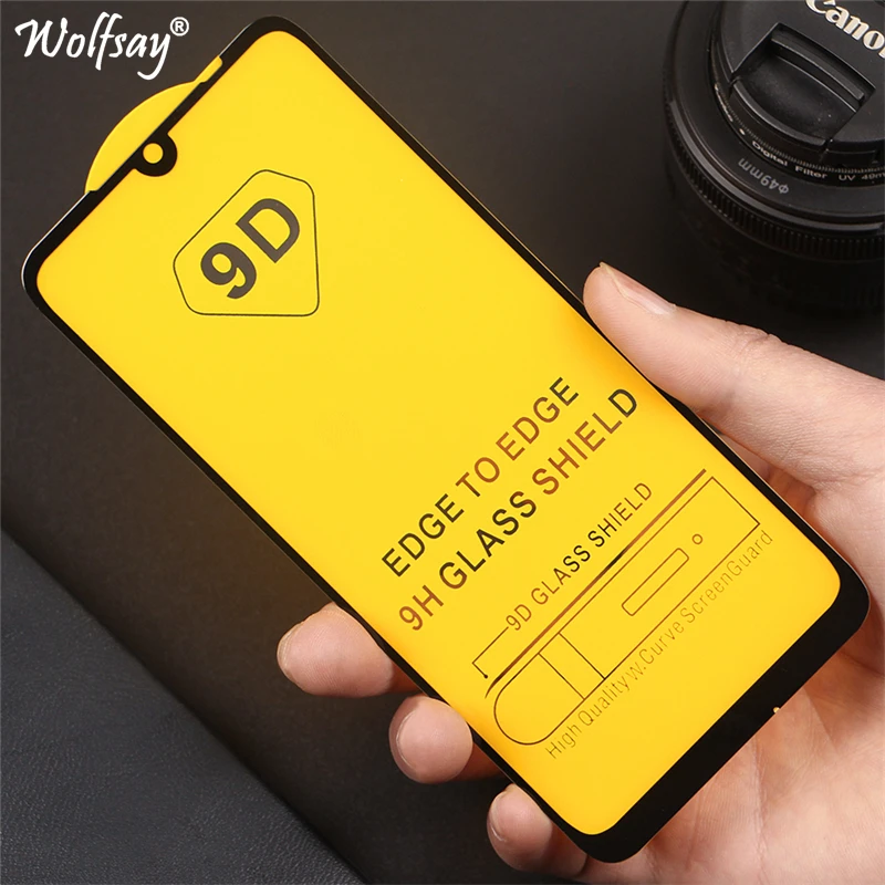 Закаленное стекло с полным клеем для Xiaomi Redmi Note 7 Защитное экрана полное покрытие