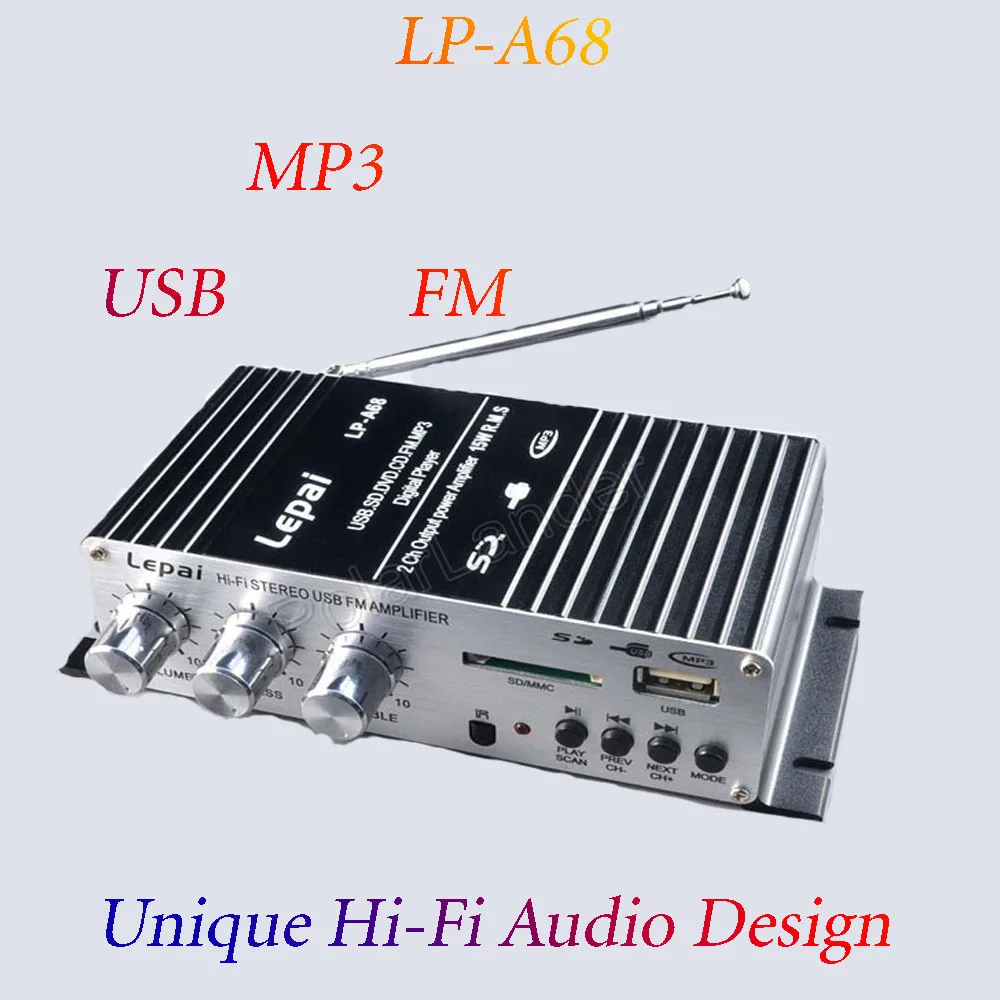 LP-A68 автомобильный усилитель 12 В HiFi USB SD FM радио/MP3-плеер Стерео аудио цифровой Hi-Fi