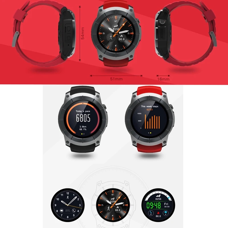 GPS Smart Watch Sport браслет SIM карты сенсорный Экран Смарт-часы с функцией набора для