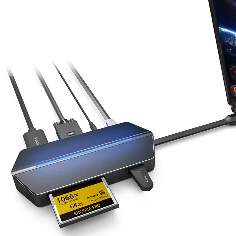 Конвертер HDMI в VGA Type c картридер RJ45 PD для Asus ZenBook Pro 3 Deluxe Flips UX390 UX490 UX370UA|USB-хабы| |