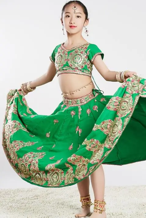 Индийские традиционные детские костюмы Sarees этнический стиль танцевальные