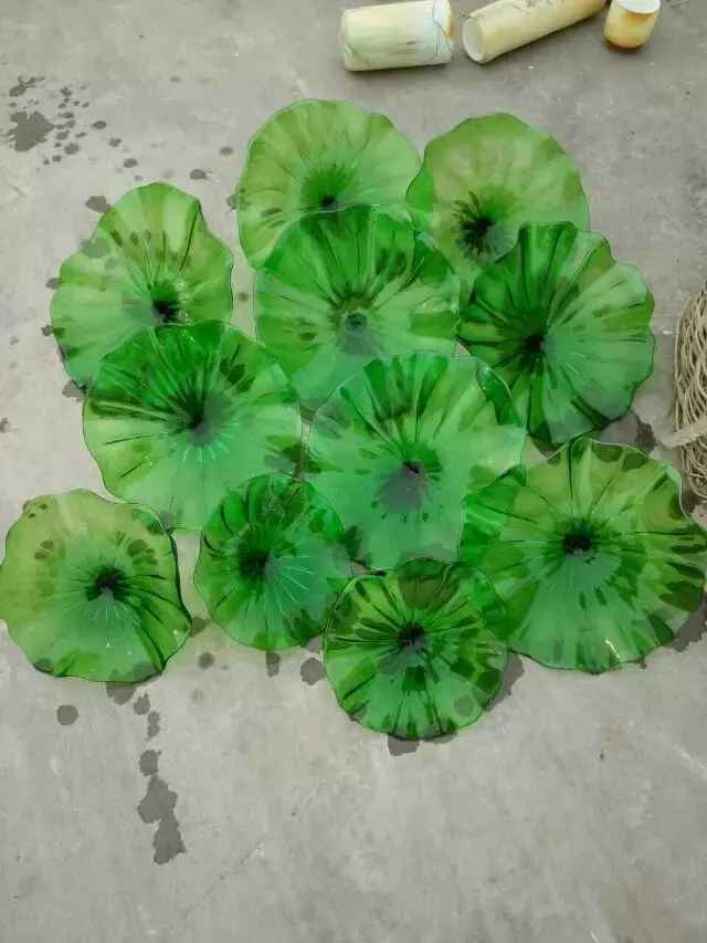 Green Custom Made Whole Sale Price Art Decor Hand Blown Glass Plated Murano Wall Plates | Освещение