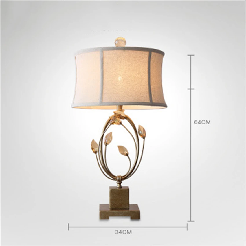 Светодиодные Кристальные настольные лампы в современном стиле тканевый абажур с