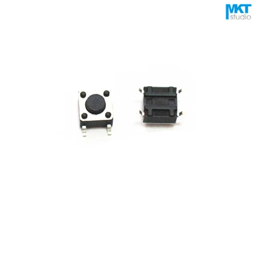 Black 100 шт. 6*6*6/6,5/7/7,5 мм SMD Micro кнопочный тактильный Такт Электронный переключатель коричневый синий черный, красный с открытыми пальцами; цвета оранжевый, зеленый, цвет: желтый, белый - Цвет: Black