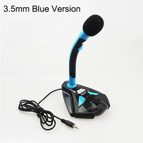3.5mm Blue Профессиональный микрофон для караоке для компьютера HD Studio с шумоподавлением USB 3,5 мм микрофон конденсатор для записи вокала PC - Цвет: 3.5mm Blue