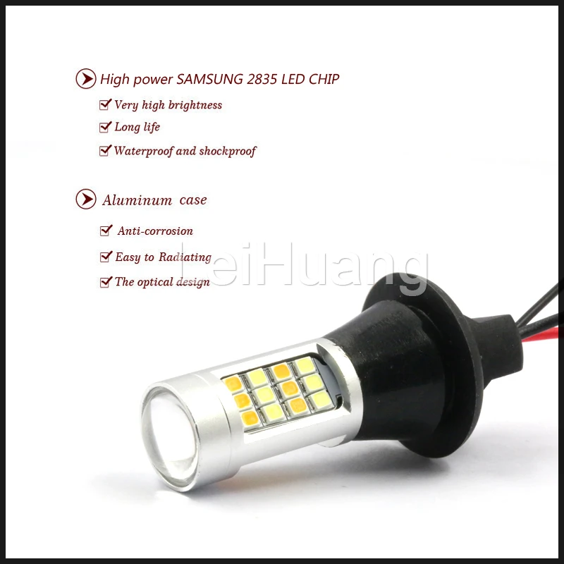 Дневной ходовой свет + сигнал поворота ba15s BAU15S 1156 p21w 42led T20 W21W WY21W 7440 двойной режим DRL