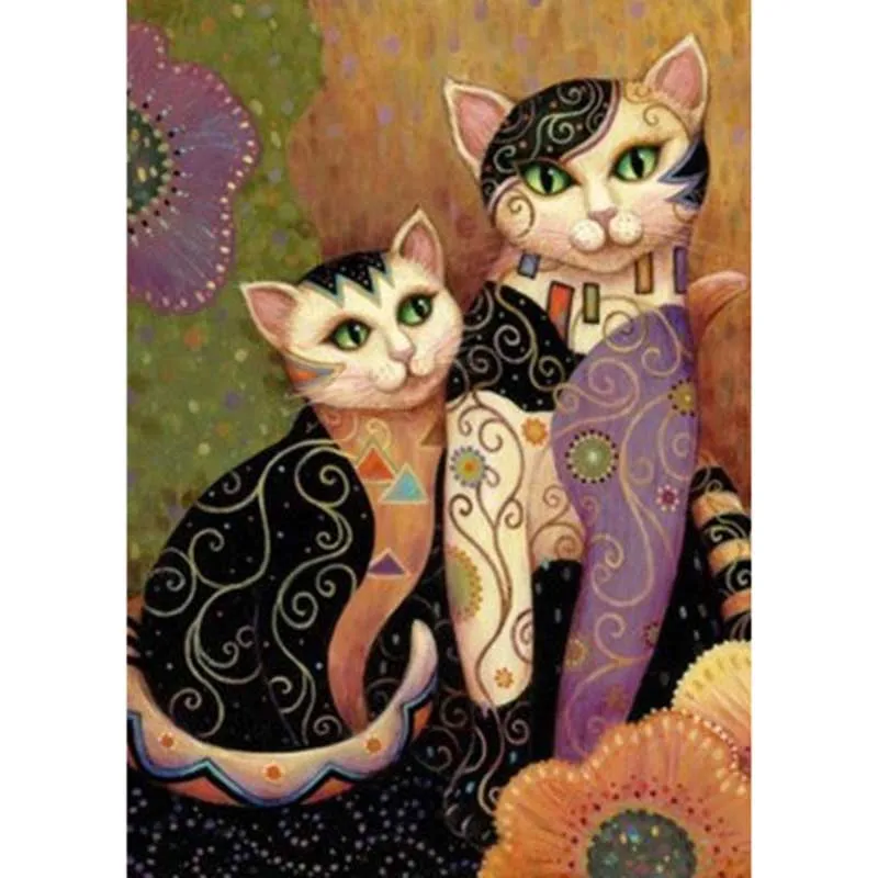 

YIKEE Diamond Painting Cat Animal Full Square DIY Diamond Painting Diamond Mosaic Rhinestones Home Decor h1623