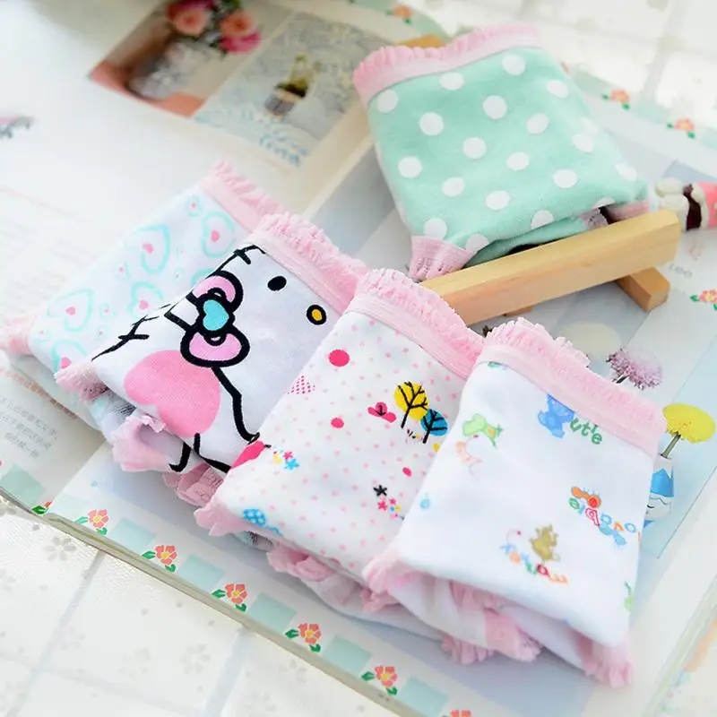 5 шт. детское мягкое нижнее белье для девочек Короткие хлопковые трусы на