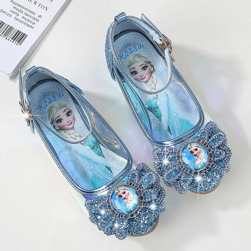 Обувь для девочек «Холодное сердце»; красивая и модная детская кожаная обувь для девочек; танцевальные и вечерние туфли; европейские размеры 26-36