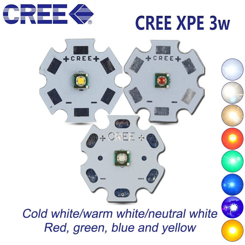 10 шт. Cree XPE XP-E R3 1-3 Вт светодиодный эмиттер диод нейтро светильник теплый белый