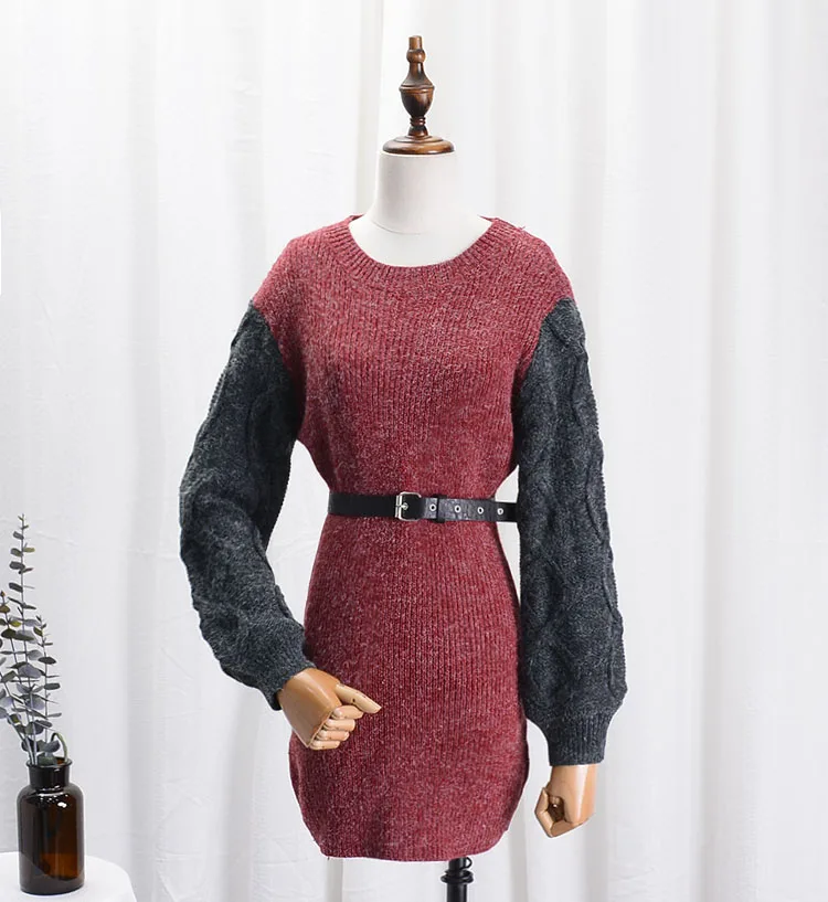 2019 Новый Модный женский свитер Осенний цветной соответствующий круглый вырез