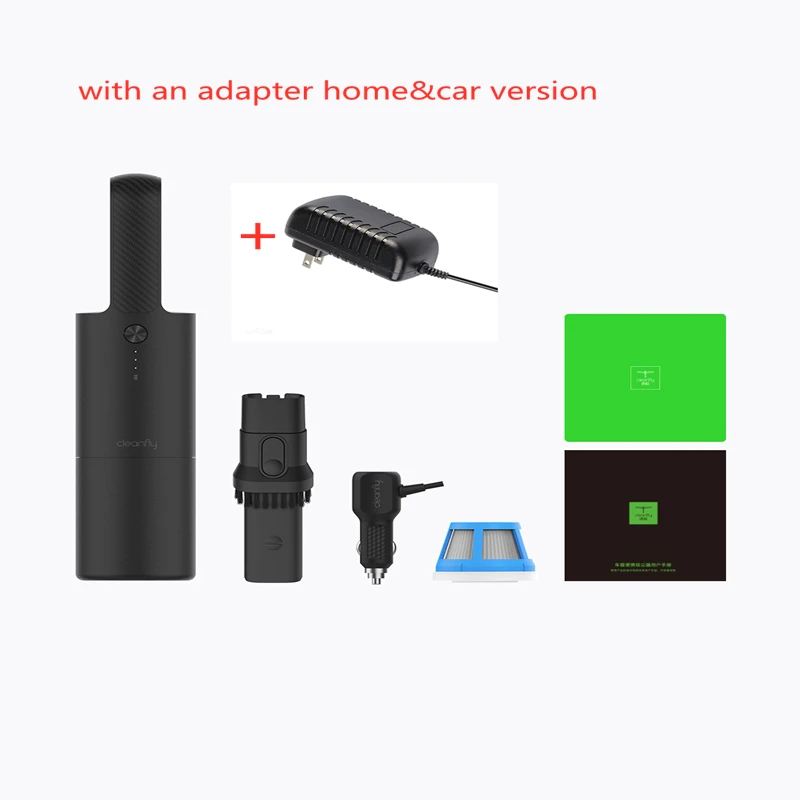 With Adapter Xiao mi jia Cleanfly FVQ автомобильный беспроводной ручной пылесос mi портативный mi ni Домашний Беспроводной ковер на диван пылесос - Цвет: With Adapter