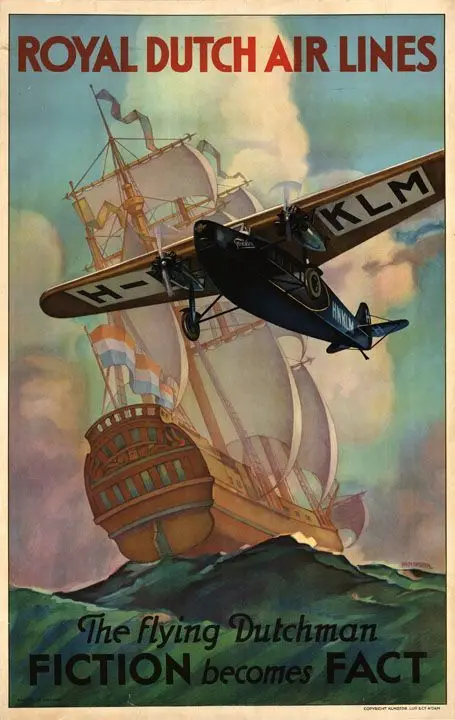 Netherlands Holland Tourism Posters KLM Airways Classic Wall Stickers Canvas Painting Vintage Poster Home Bar Decor Gift | Дом и сад
