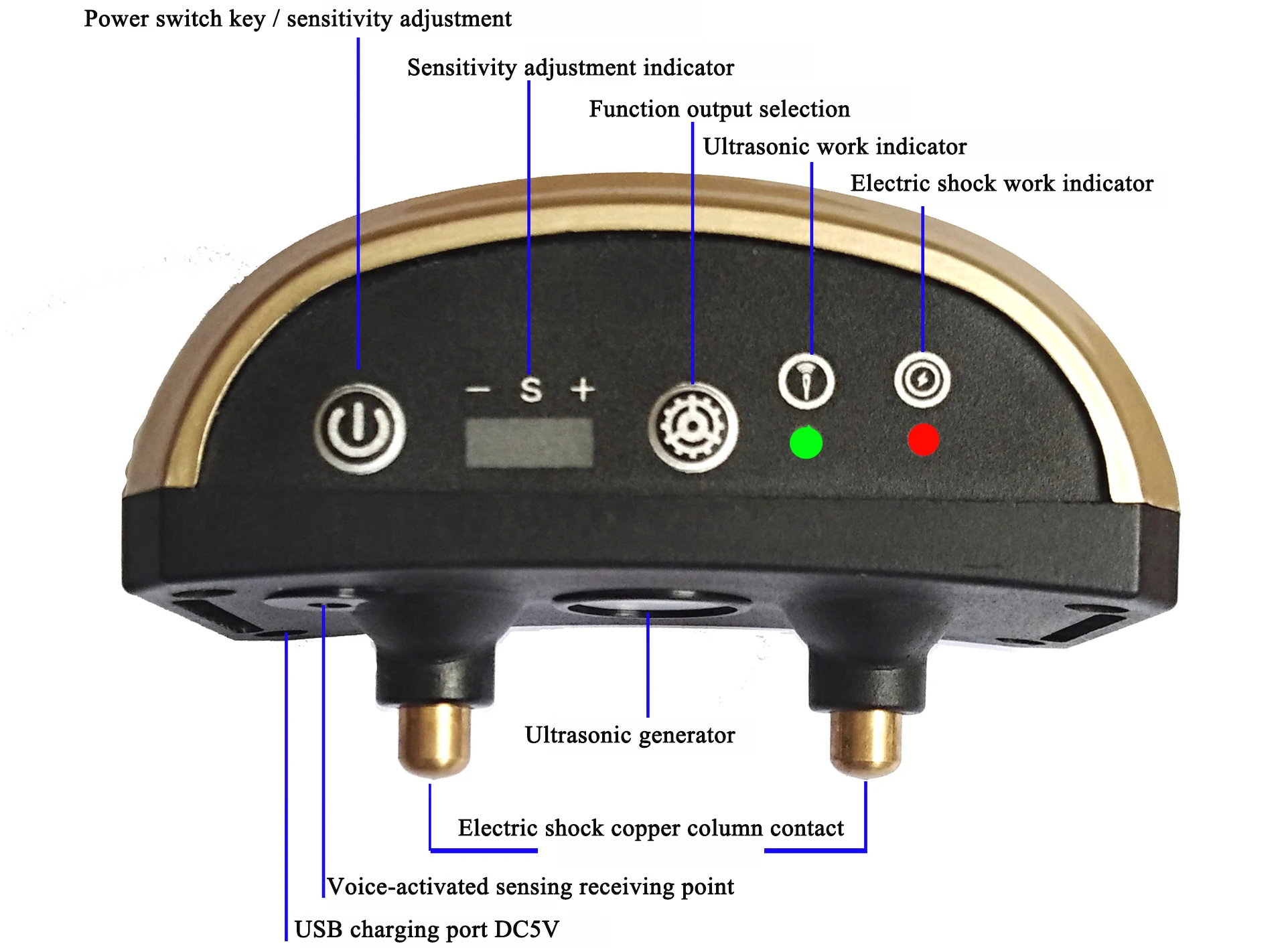 Собачий перезаряжаемый ошейник с защитой от коры водонепроницаемый