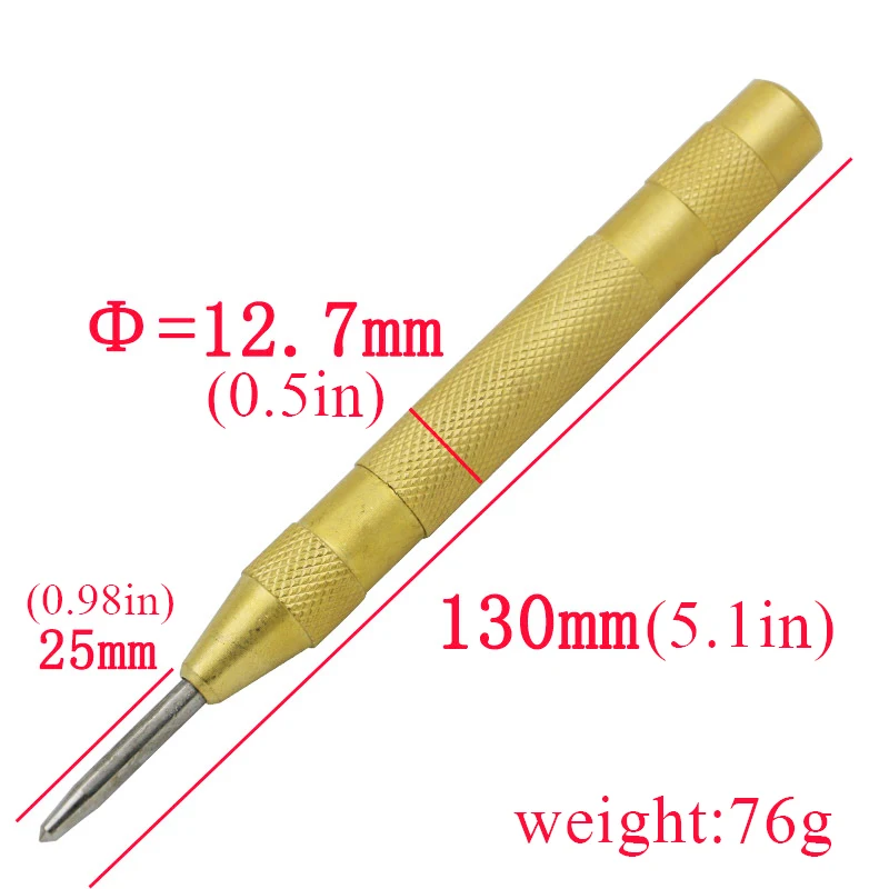 1 шт. 5 дюймовый автоматический центральный штифт перфоратор с пружинной