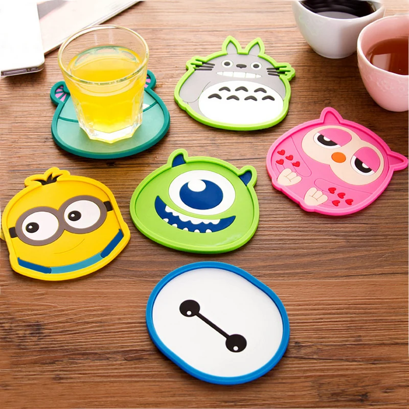 1 шт. силиконовый нескользящий коврик в стиле аниме для напитков | Дом и сад