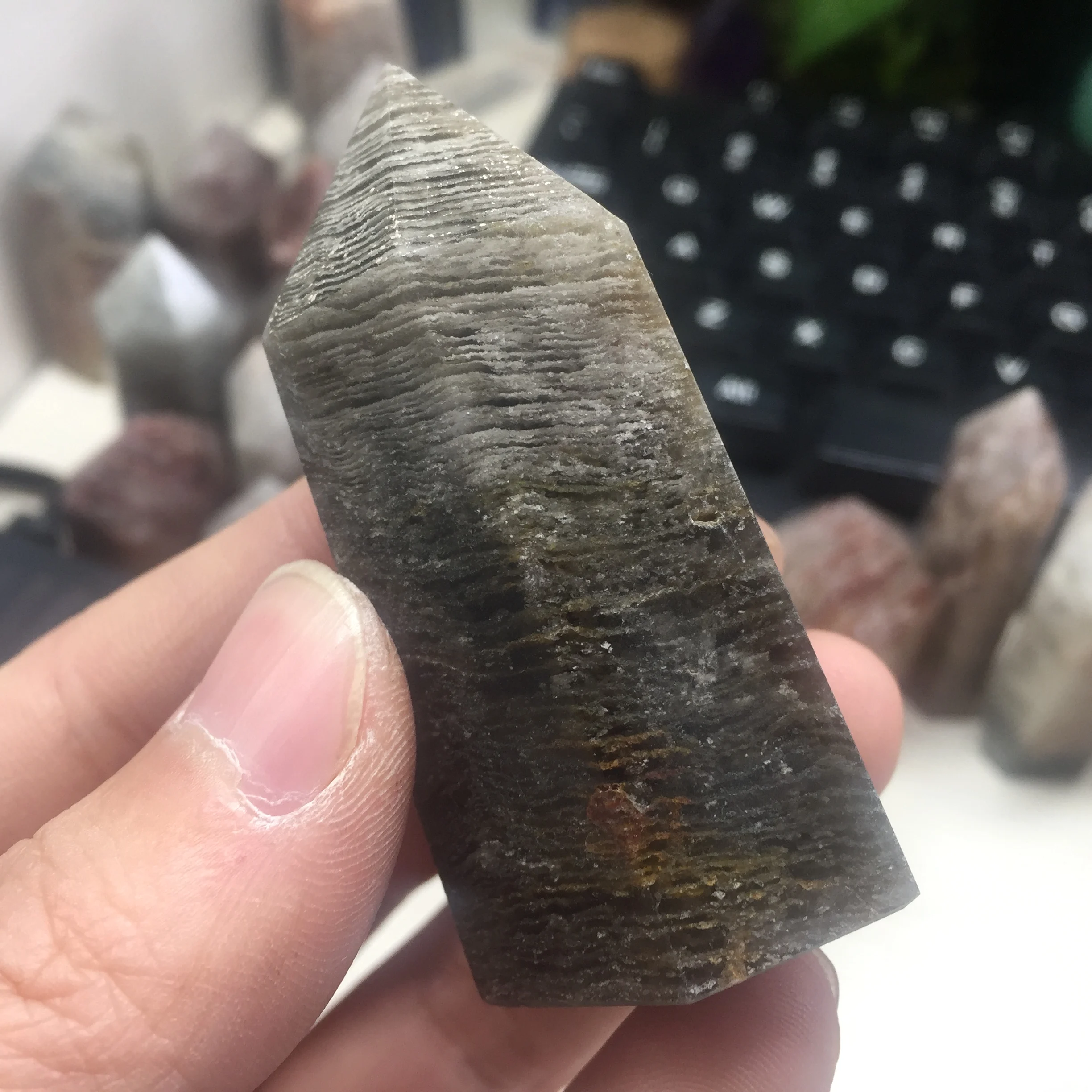 65 г натуральный заживляющий кристалл иерархический Phantom Quartz Wand Украшение камень #