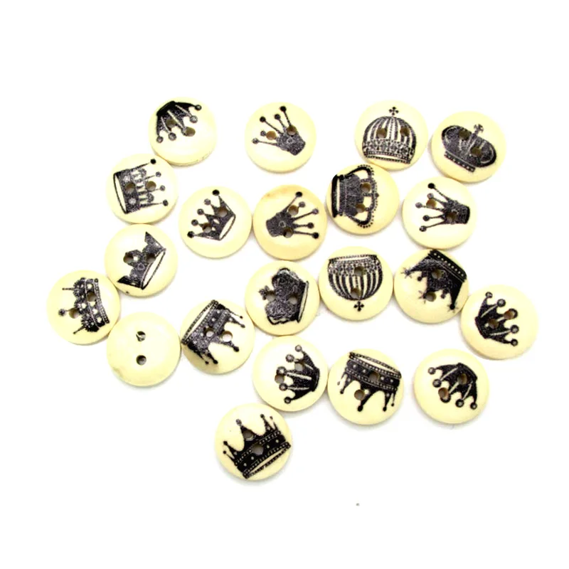 LF 100 шт. 15 мм Смешанные Круглые деревянные пуговицы для шитья одежды рукоделие