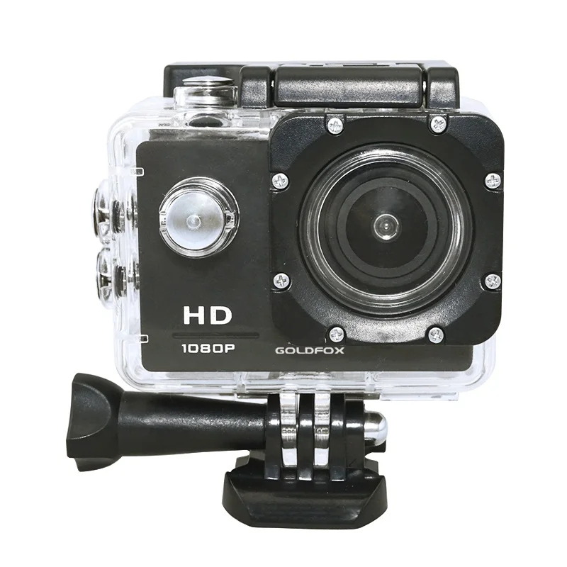 Black Goldfox экшн-камера HD 1080P 2," ЖК-экран 120D Go подводный 30 м Водонепроницаемая профессиональная видеокамера для записи видео s Mini Sport Cam - Цвет: Black