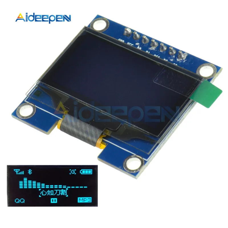 Blue DC 3-5V 1,3 дюйма OLED SPI серийный модуль белого и синего цвета Цвет 128X64 7-контактный OLED Дисплей модуль SPI общаться для Arduino DIY Kit - Цвет: Blue