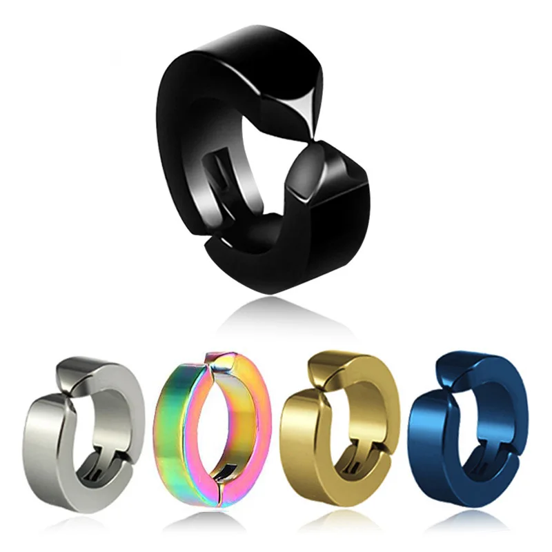 

1 Pcs Ear Clip Non Piercing Earrings Fake Earrings for Men Circle Round Earring Fashion Jewelry Punk Rock Style