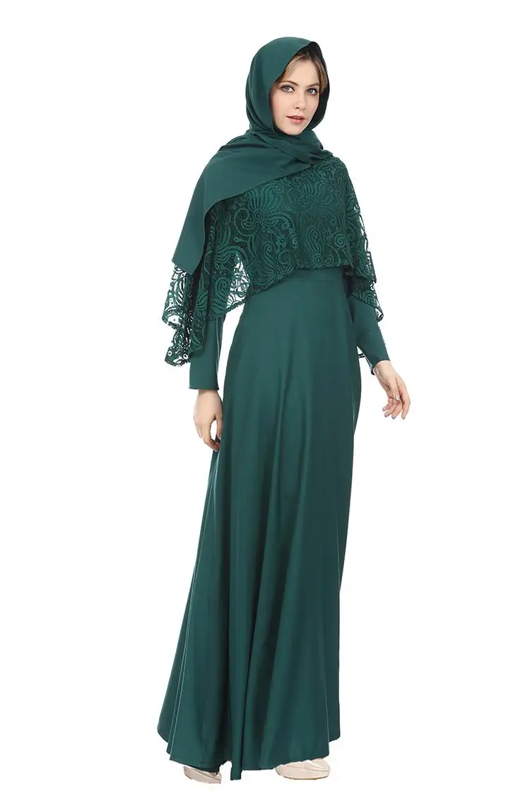 

Spring new Middle Eastern Turkish fashion full buckle national style lace robes long dress