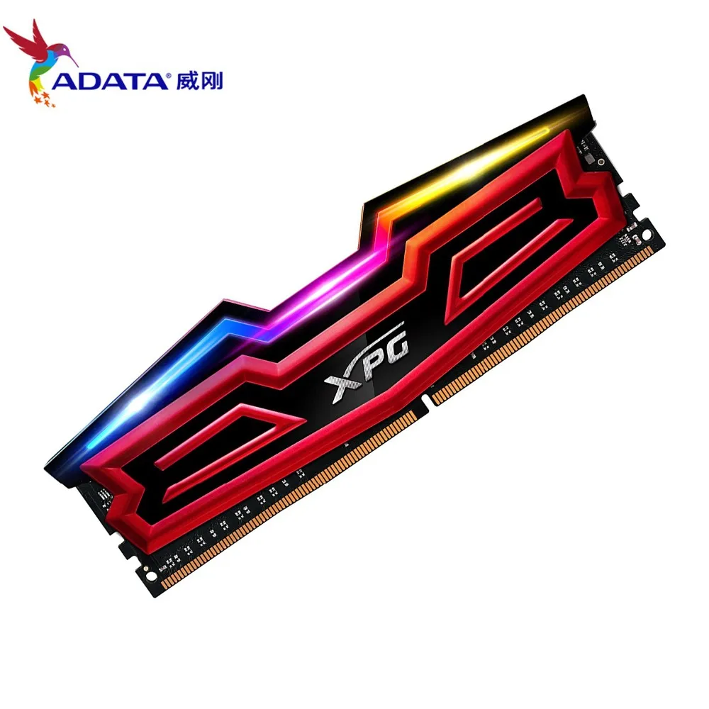 AData XPG Spectrix D40 RGB 3000MHz 16GB (2x8GB) 288-Pin PC4-19200 Desktop U-DIMM Memory Dual Retail Kit Multi-Colored on - AData XPG Spectrix D40 RGB 3000MHz 16GB (2x8GB) 288-контактная память PC4-19200 для настольных компьютеров U-DIMM Dual Retail Kit, м