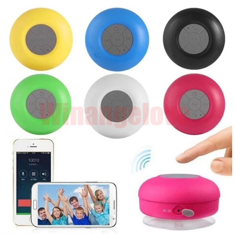 

100PCS Mini Portable Subwoofer Shower Waterproof Wireless Bluetooth Speaker Car Handsfree with Suction Mic For iPhone