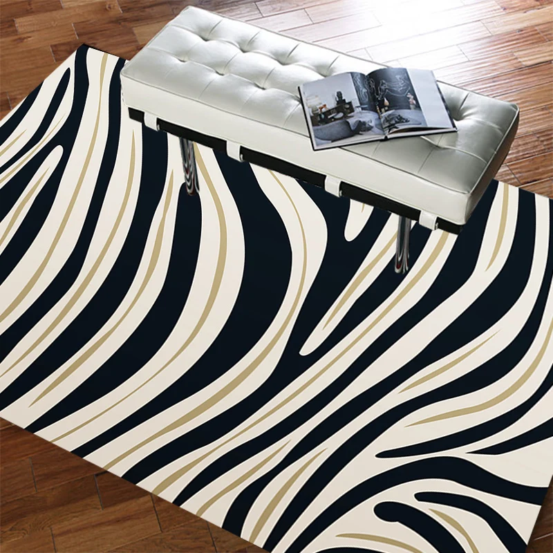 Модный трендовый ковер с рисунком Зебра черный и белый скандинавский диван для