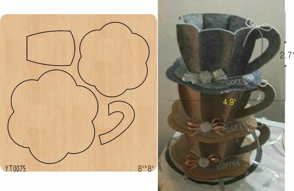 

Coffee cup DIY wood mold/cutting tool die /YT0075