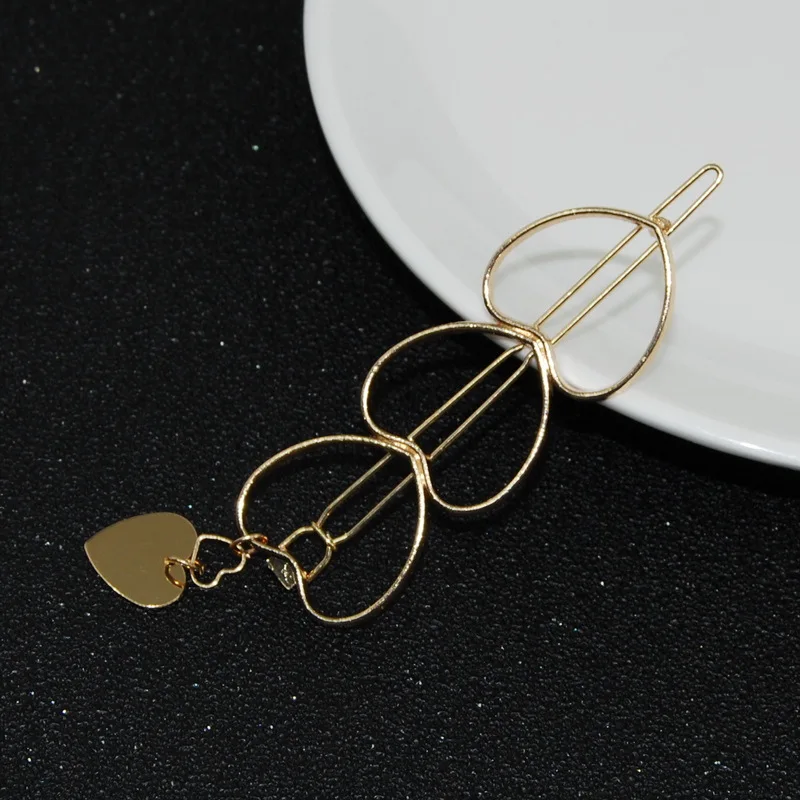 Женские заколки для волос золотые пряжки в форме сердца|Украшения волос| |