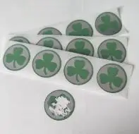 clover 1000 шт скретч наклейки 25*25 мм " Золотая круглая заготовка серебряного цвета для секретного кода покрытие Домашняя игра свадьба - Цвет: clover