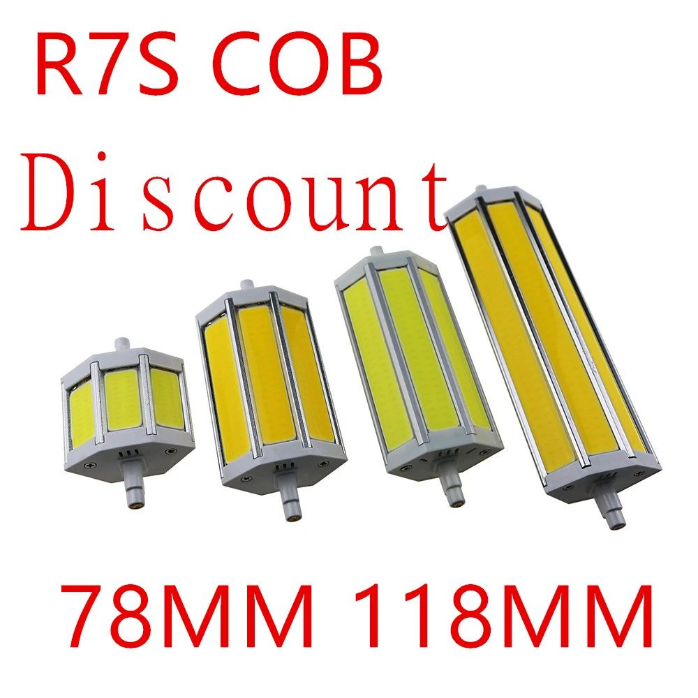 Скидка R7S COB Светодиодная лампа светильник SMD 10W 15W prefocus лампа AC85V-265V лампада J78MM J118MM заменить галогенные потолочные светильник