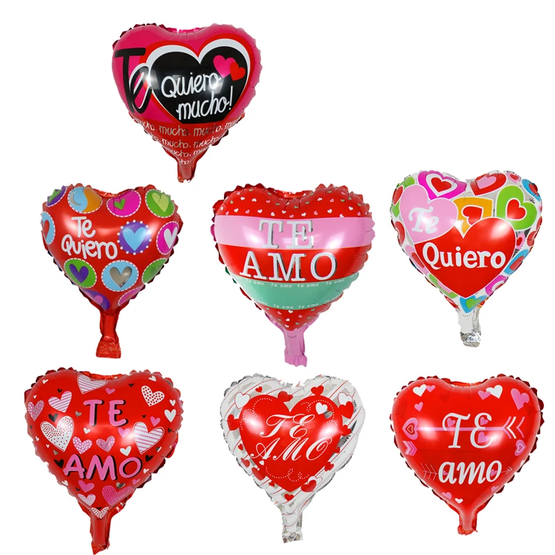 

50pcs/lot 10Inch Spanish Heart Te Amo Foil Balloons Wedding Party Decorations Mother's Days Valentine's Day Air Globos Supplies